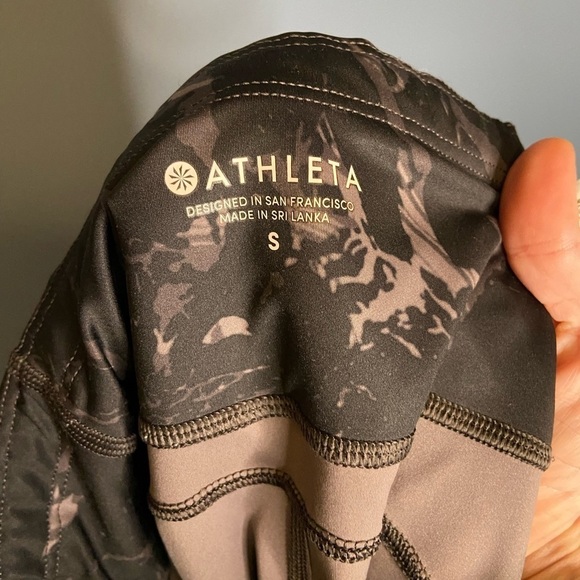 Athleta Velocity‎ Stash Pocket Marble Black 7/8 Tight sz Small - Picture 8 of 9